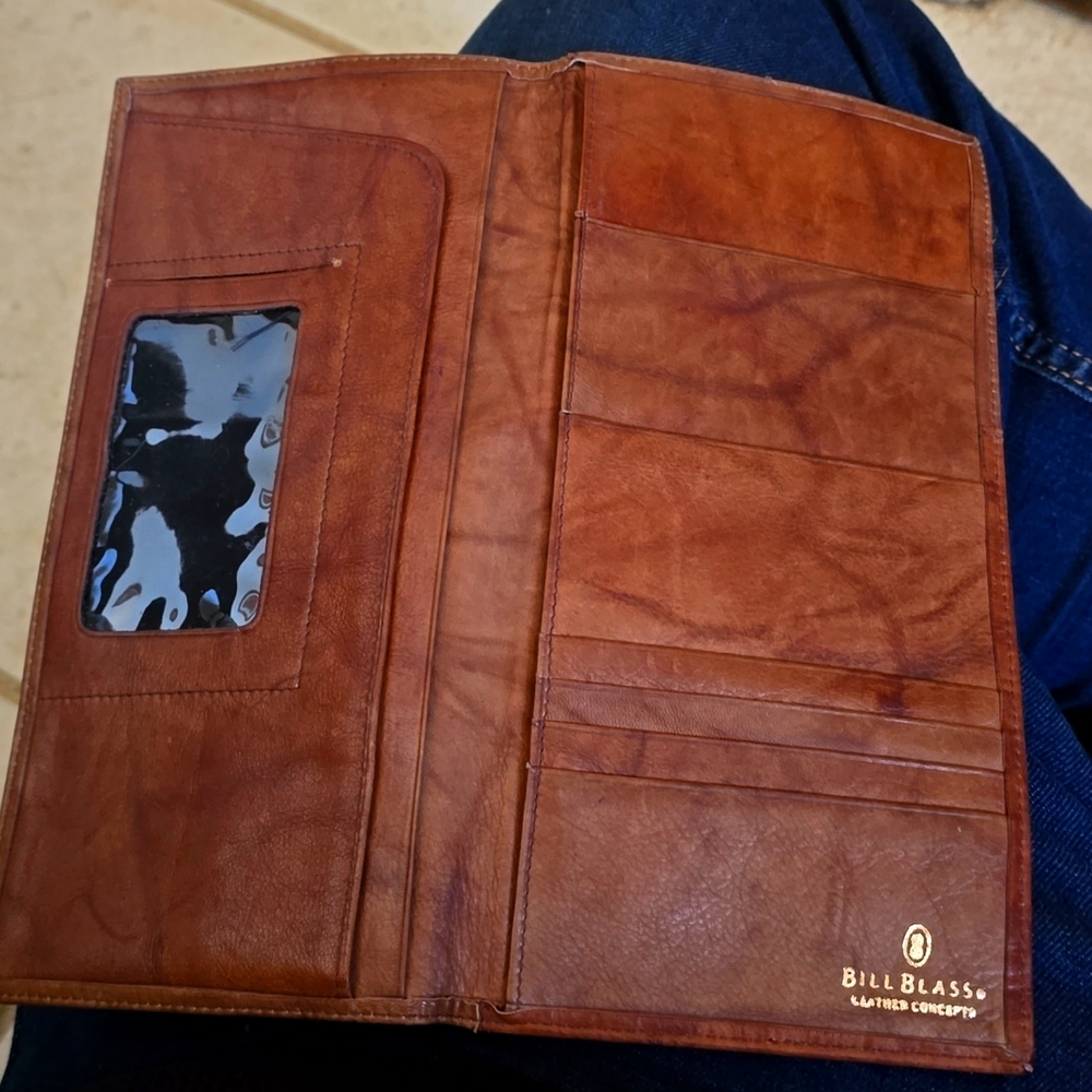 Bill bass genuine leather long bill fold
